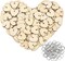 200 Pieces in Total, Wooden Heart Tags with Holes and Rings 3.94 x 1.97 x 1.18 inches